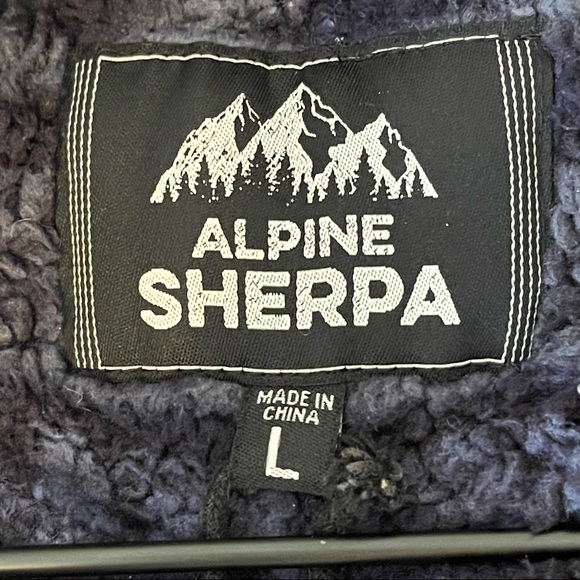 Alpine Sherpa Blue Aztec Print Fleece Size L - Picture 7 of 8